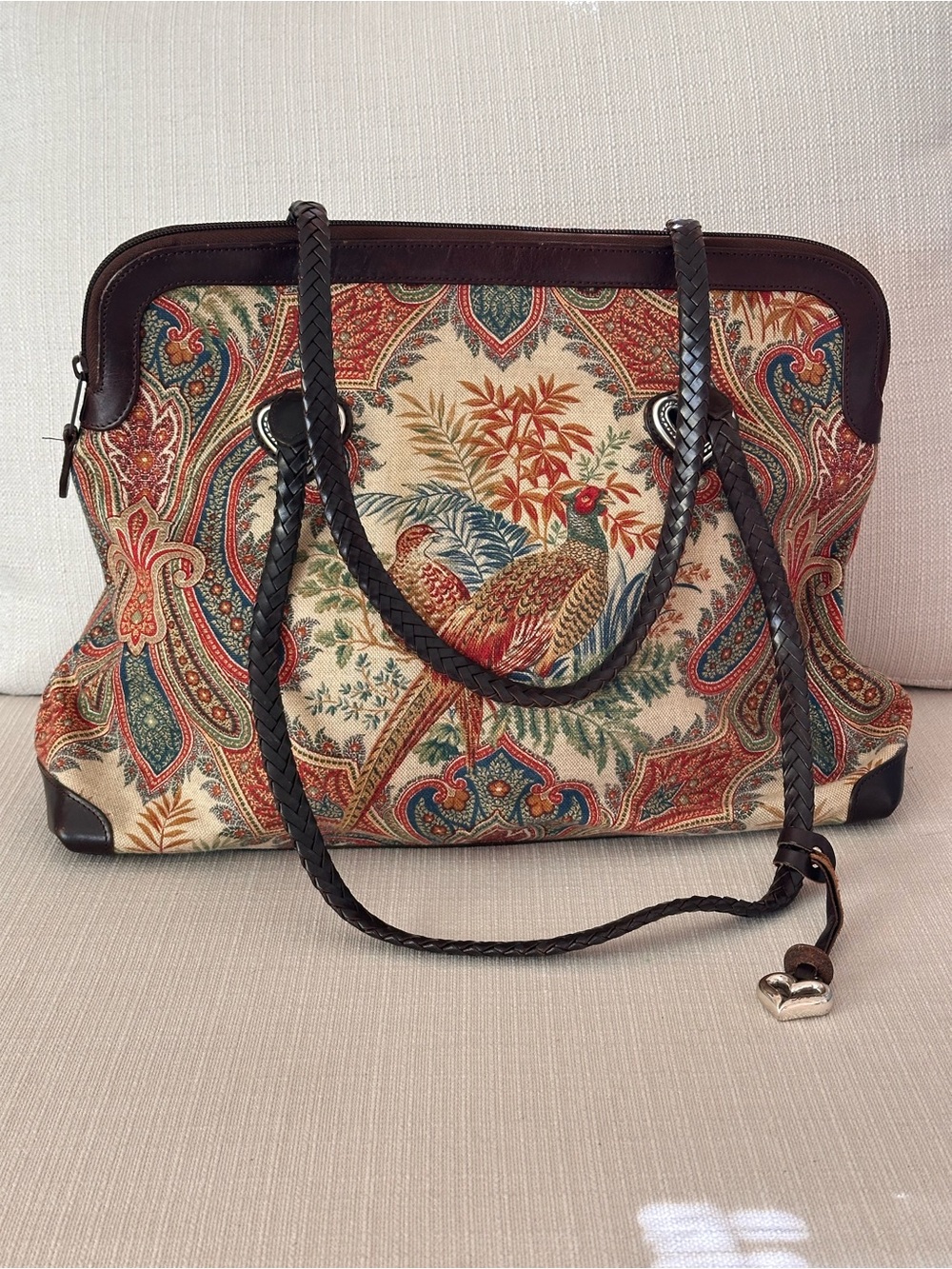 Brighton Vintage Pheasant Tapestry Handbag - Picture 3 of 5